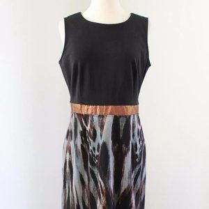 Calvin Klein Black Contrast Animal Print Sheath Dress Size 8